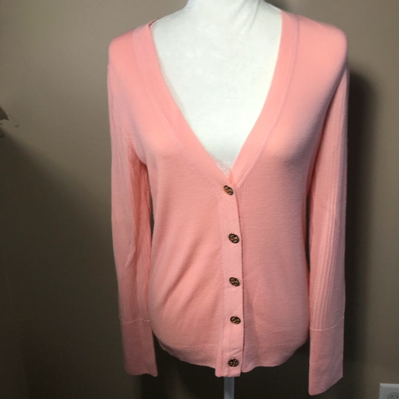 Tory Burch Sweaters - Tory Burch Pink Cardigan NWT Women’s XL